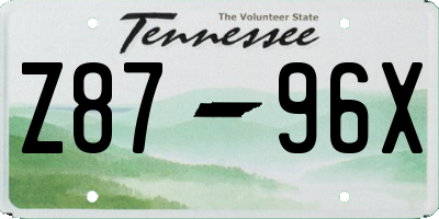 TN license plate Z8796X