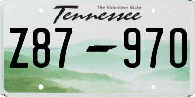 TN license plate Z8797O