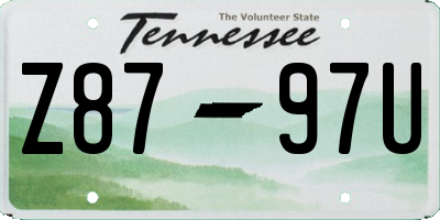 TN license plate Z8797U
