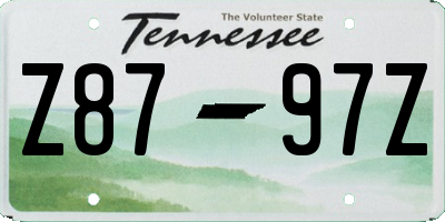 TN license plate Z8797Z
