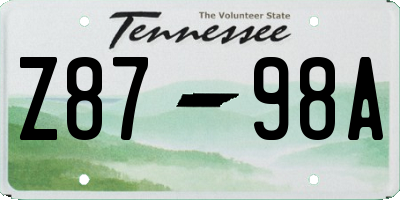 TN license plate Z8798A