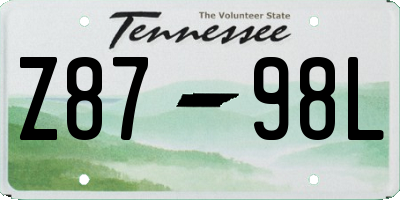 TN license plate Z8798L