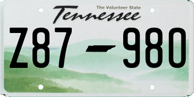 TN license plate Z8798O