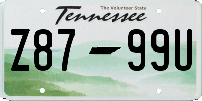 TN license plate Z8799U
