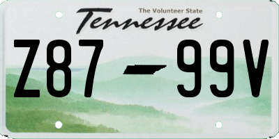 TN license plate Z8799V