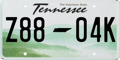 TN license plate Z8804K