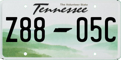 TN license plate Z8805C