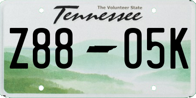 TN license plate Z8805K