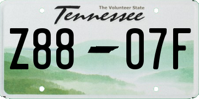 TN license plate Z8807F