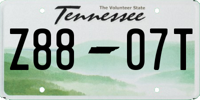 TN license plate Z8807T
