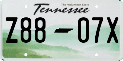 TN license plate Z8807X