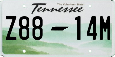 TN license plate Z8814M