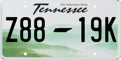TN license plate Z8819K