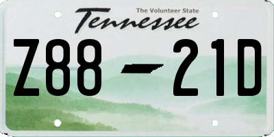 TN license plate Z8821D