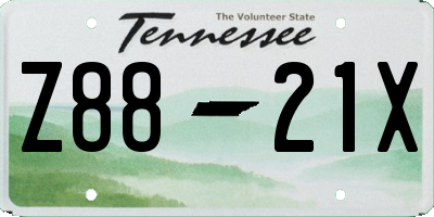 TN license plate Z8821X
