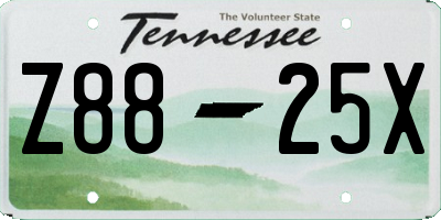 TN license plate Z8825X