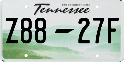 TN license plate Z8827F