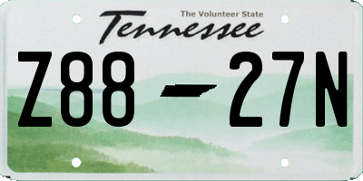 TN license plate Z8827N