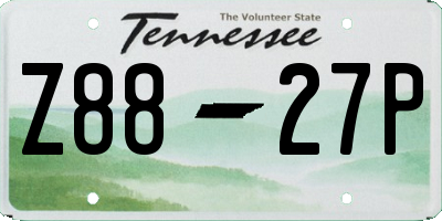 TN license plate Z8827P