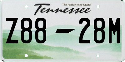 TN license plate Z8828M