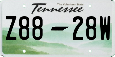 TN license plate Z8828W