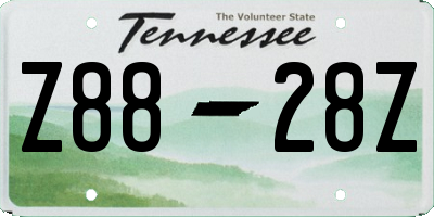 TN license plate Z8828Z