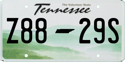TN license plate Z8829S