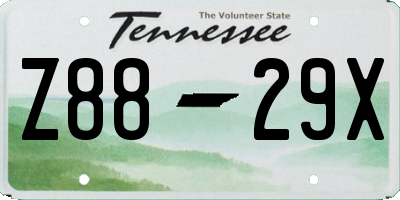 TN license plate Z8829X