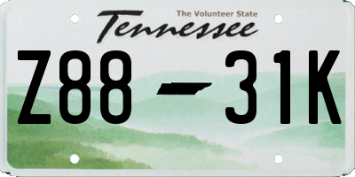 TN license plate Z8831K