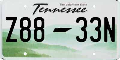 TN license plate Z8833N