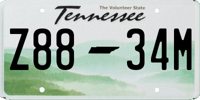 TN license plate Z8834M