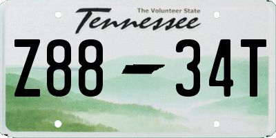TN license plate Z8834T