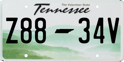 TN license plate Z8834V