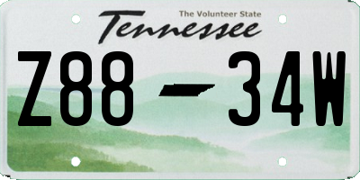 TN license plate Z8834W