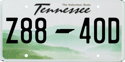 TN license plate Z8840D
