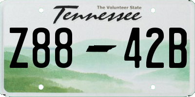 TN license plate Z8842B