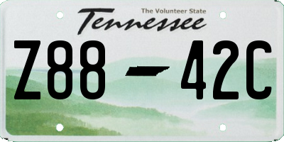 TN license plate Z8842C