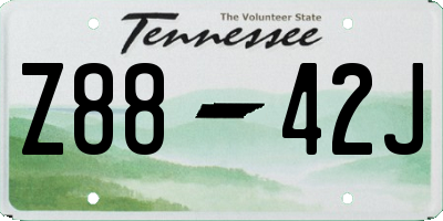 TN license plate Z8842J