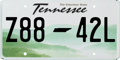 TN license plate Z8842L