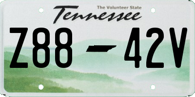 TN license plate Z8842V