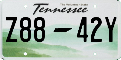 TN license plate Z8842Y