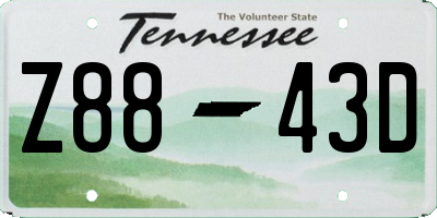 TN license plate Z8843D