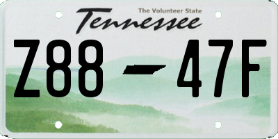 TN license plate Z8847F