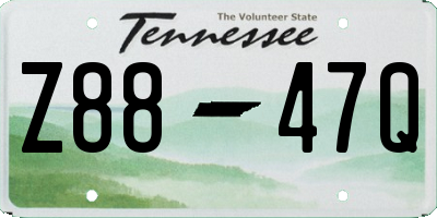 TN license plate Z8847Q