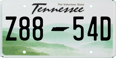 TN license plate Z8854D