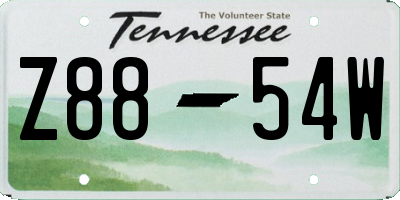 TN license plate Z8854W