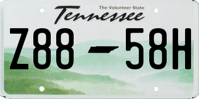 TN license plate Z8858H