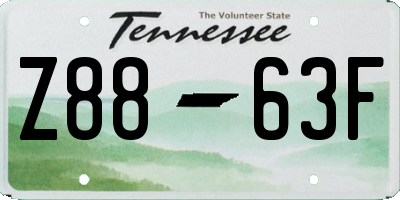 TN license plate Z8863F
