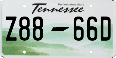 TN license plate Z8866D