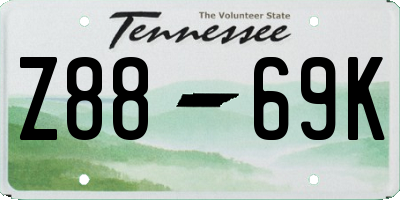 TN license plate Z8869K